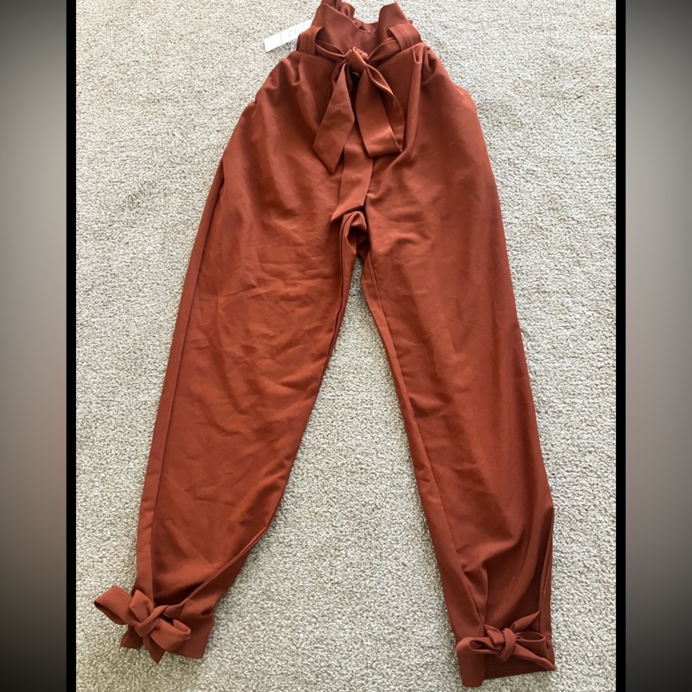 Liumulac Rust Tie-Waist Pants Small NWT‎